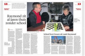 Artikel Haarlems Dagblad 7 september 2013 over Raymond als thuiszitter